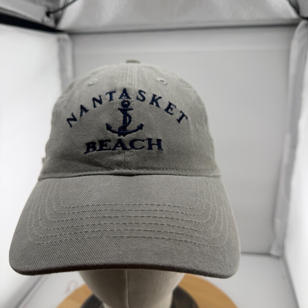 ESY Nantasket Beach Anchor Logo Baseball Cap Khaki Green Adjustable Dad Hat